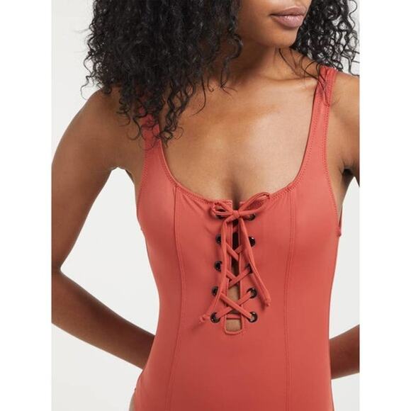 Solid & Striped The Sophia Lace-Up One Piece Swim - Picture 2 of 11
